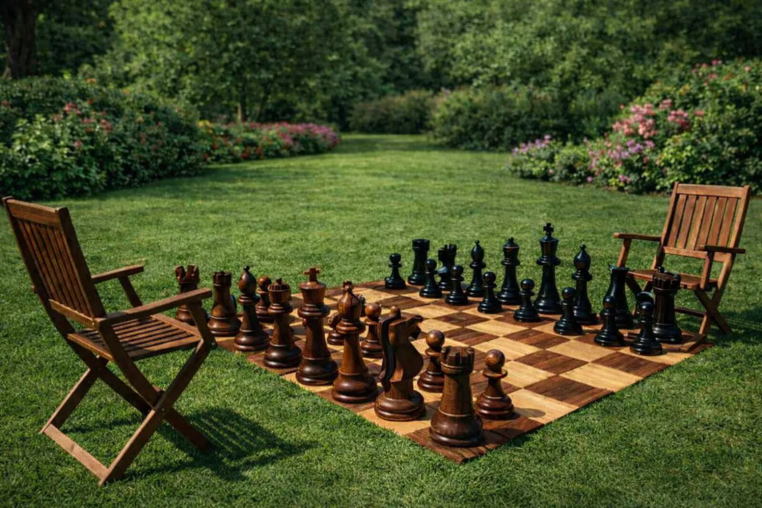 Elegant Garden Chess Experience #69
