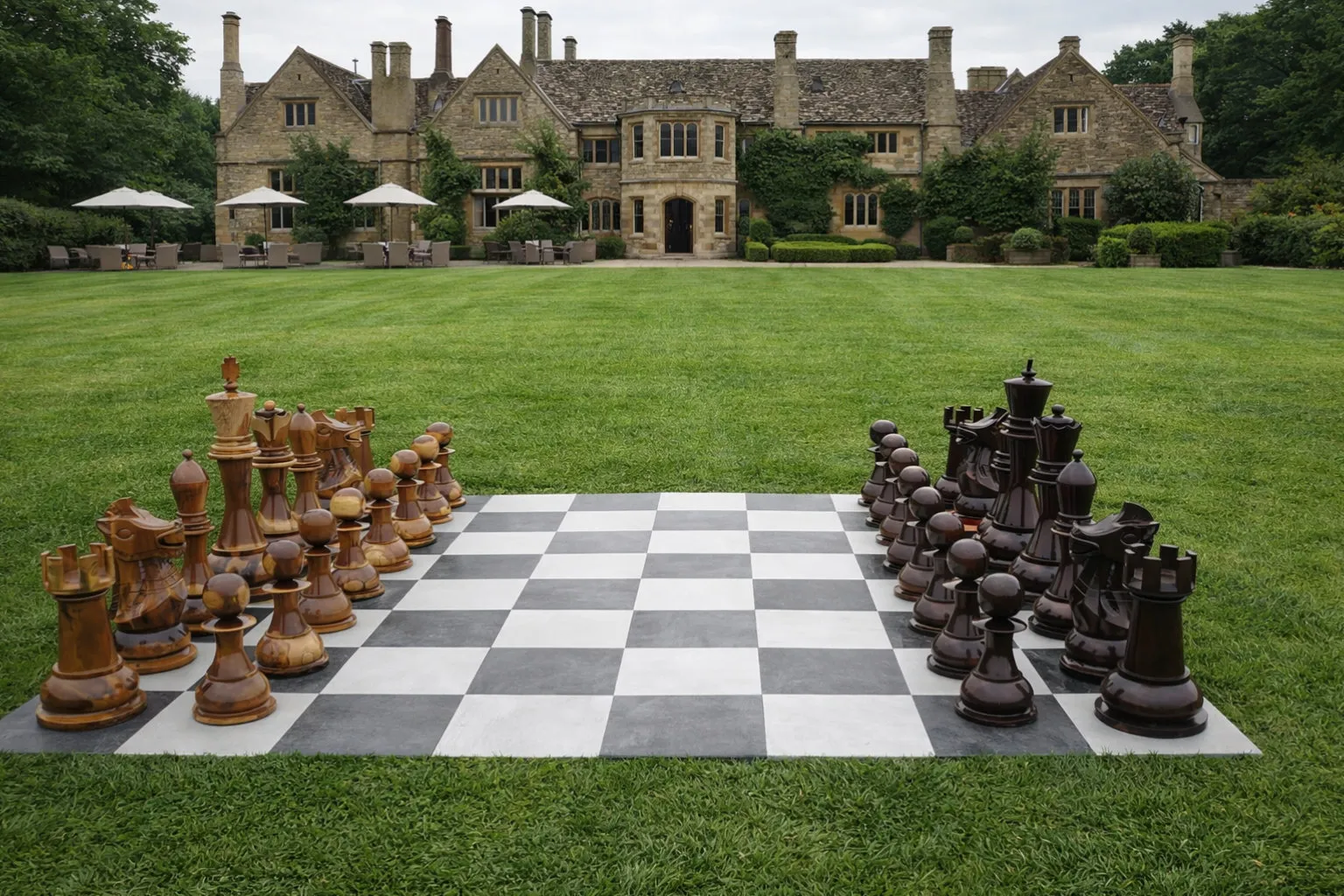Premium Teak Giant Chess Set #107