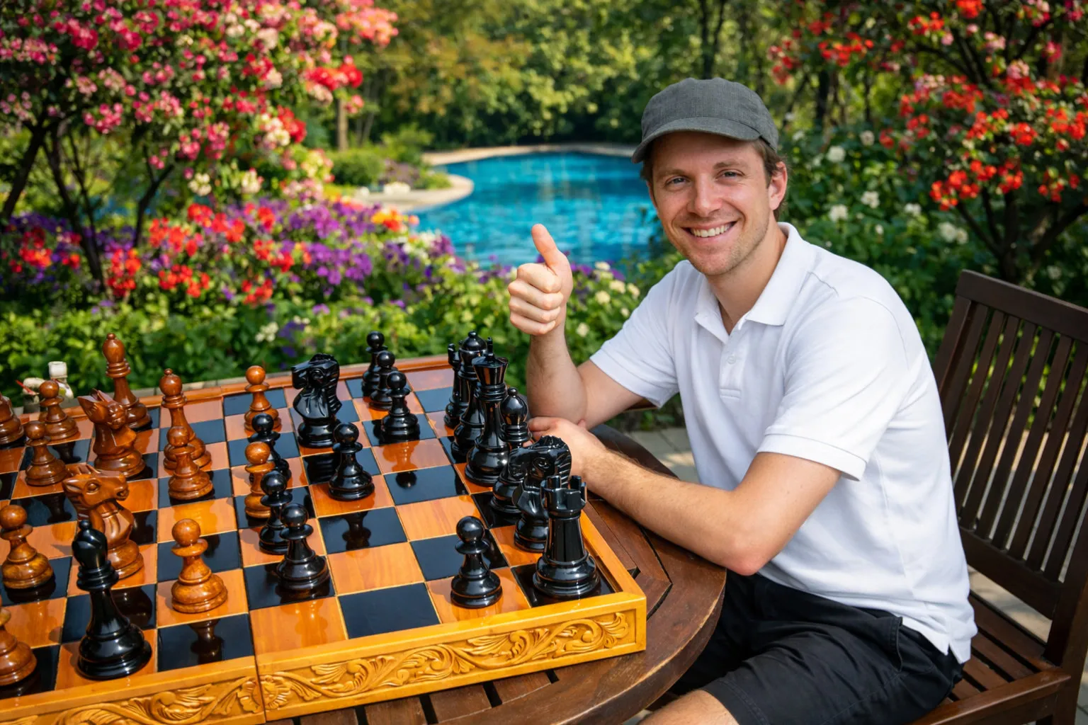 Elegant Garden Chess Experience #127