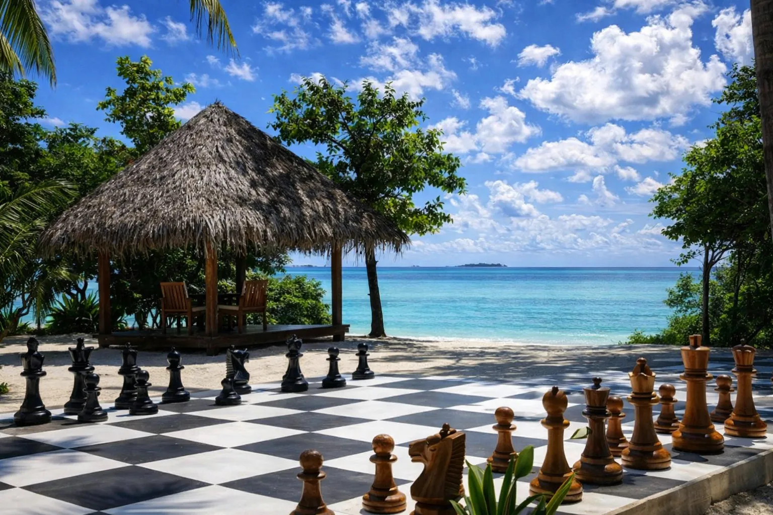 Elegant Garden Chess Experience #146