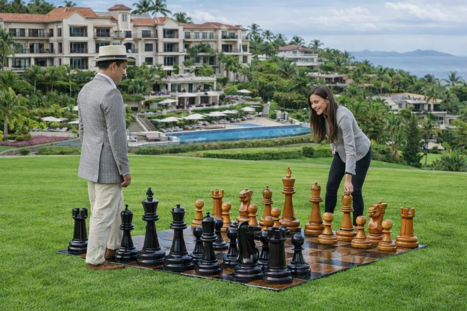 Elegant Garden Chess Experience #213