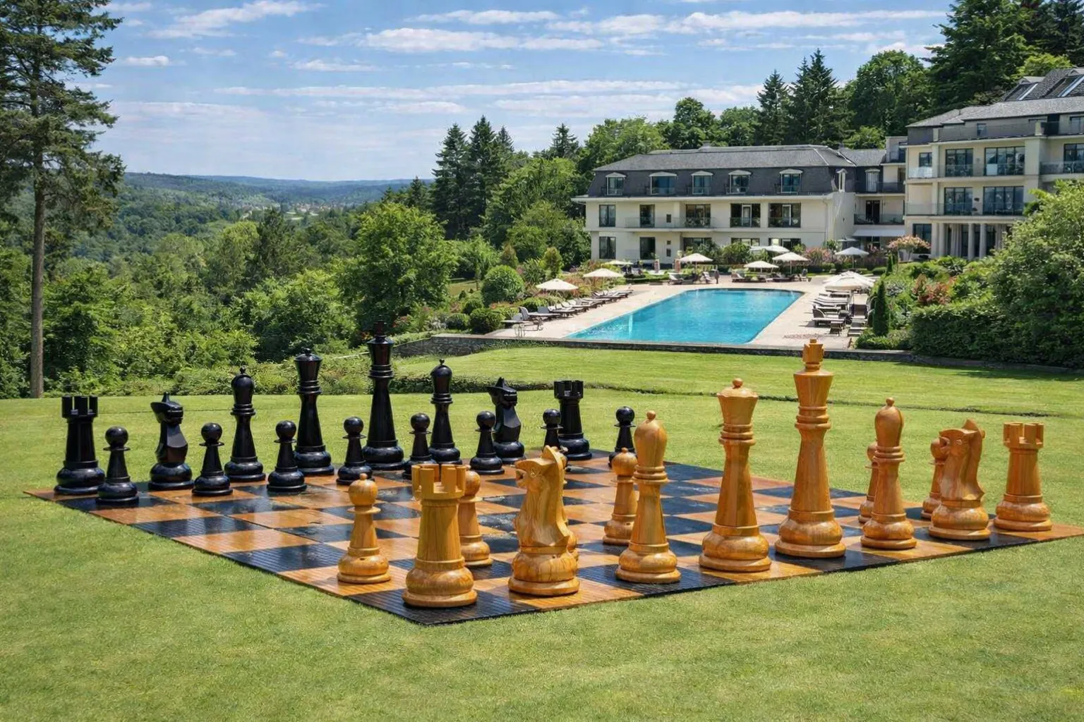Elegant Garden Chess Experience #216