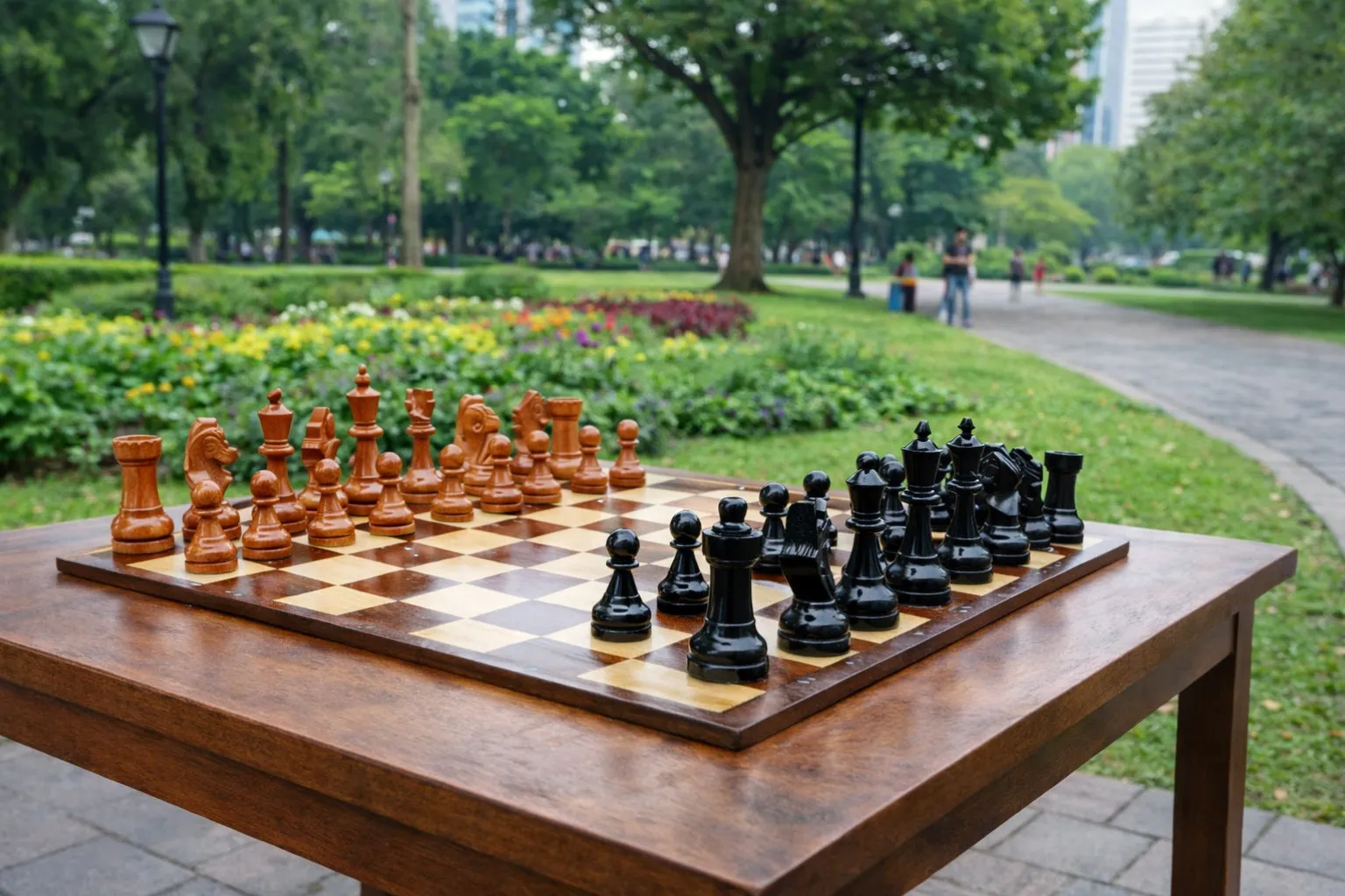 Elegant Garden Chess Experience #233