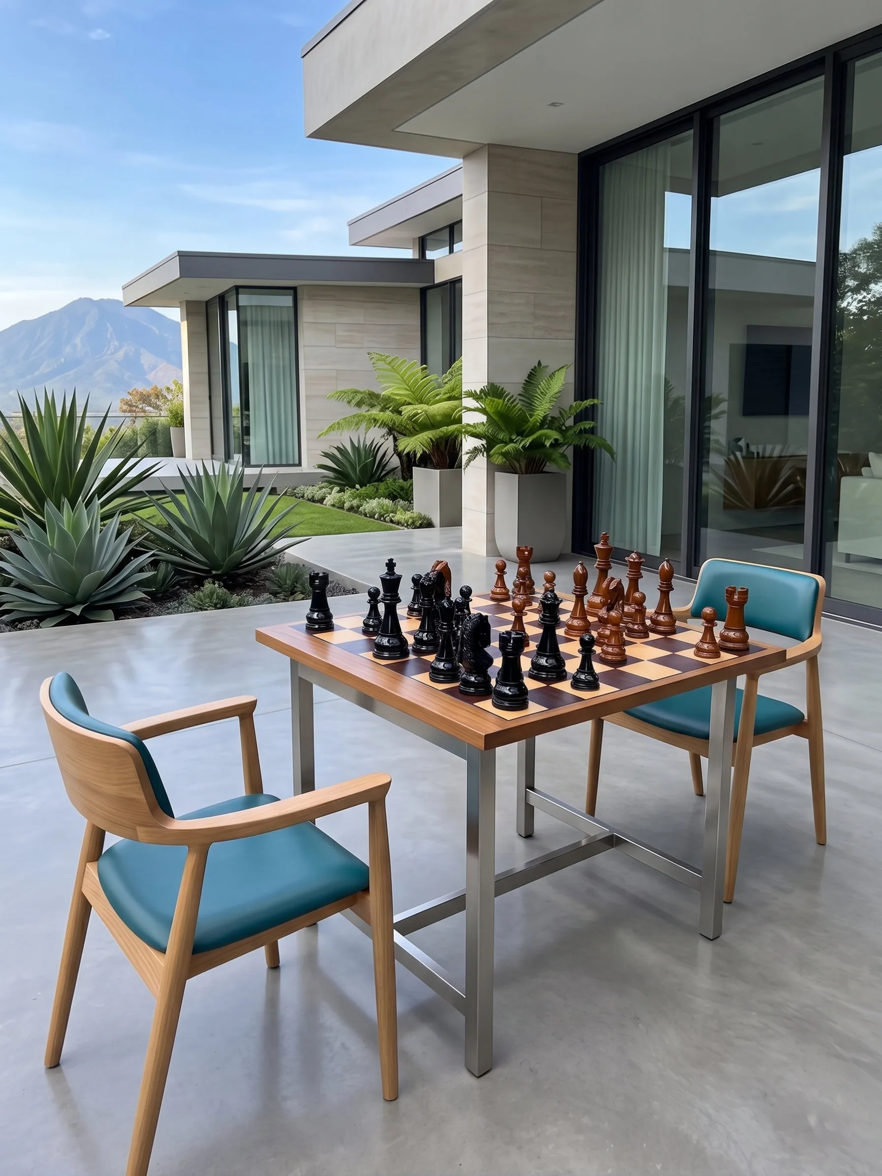 Elegant Garden Chess Experience #315