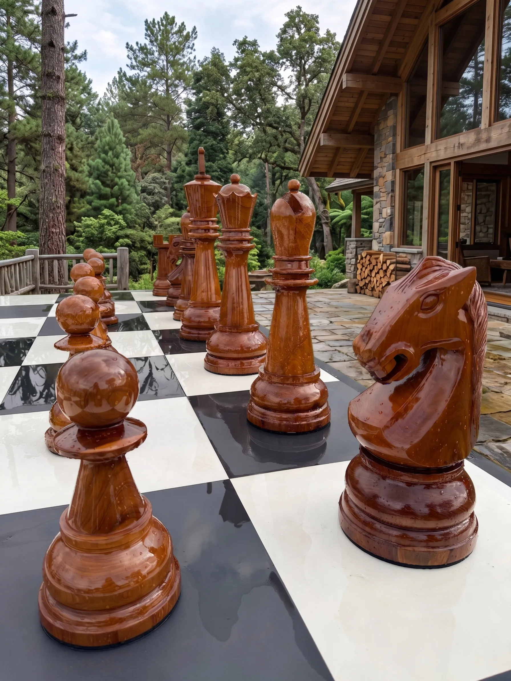 Premium Teak Giant Chess Set #389