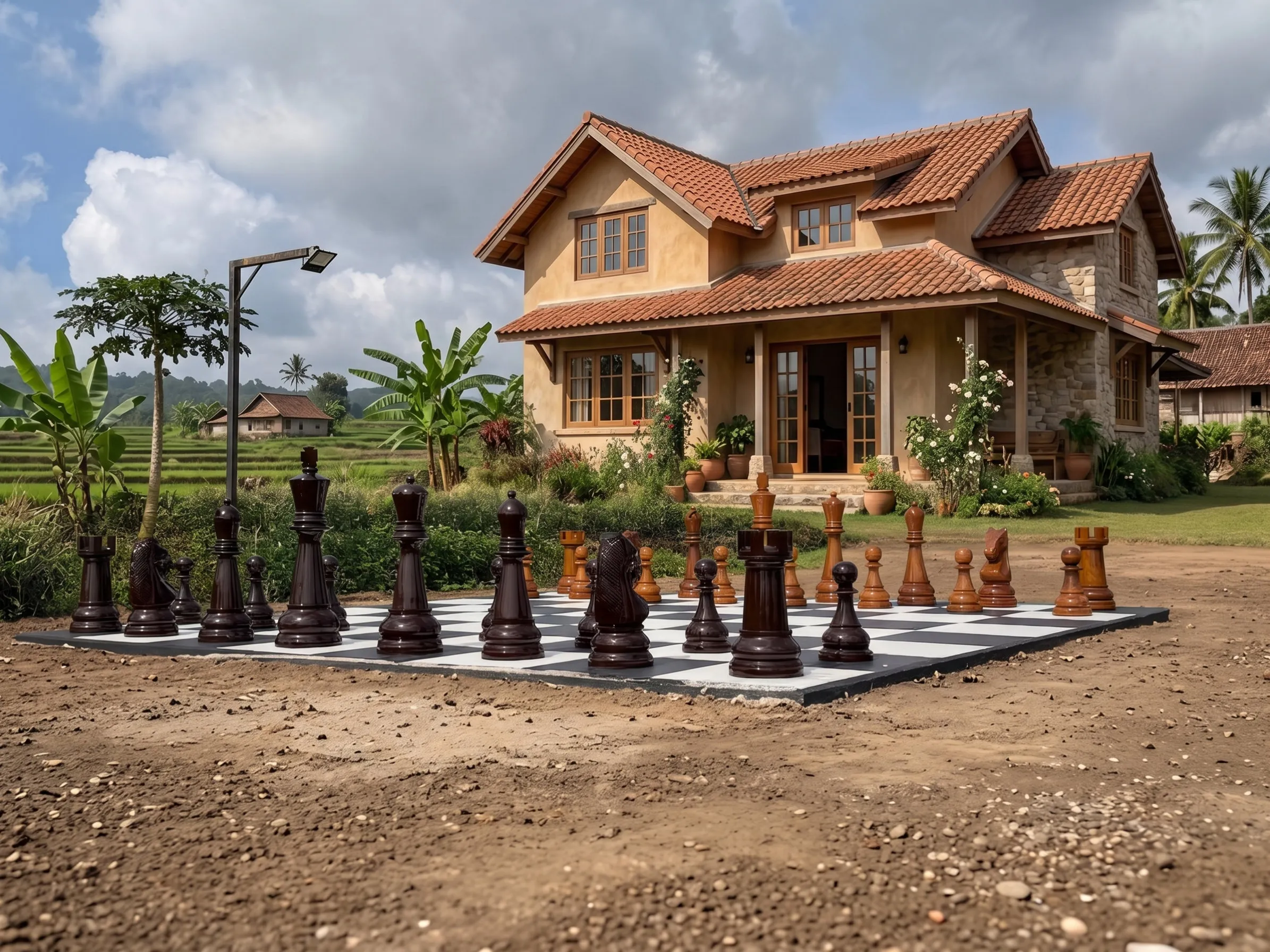 Premium Teak Giant Chess Set #398